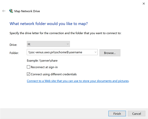 Map Network Drive Window